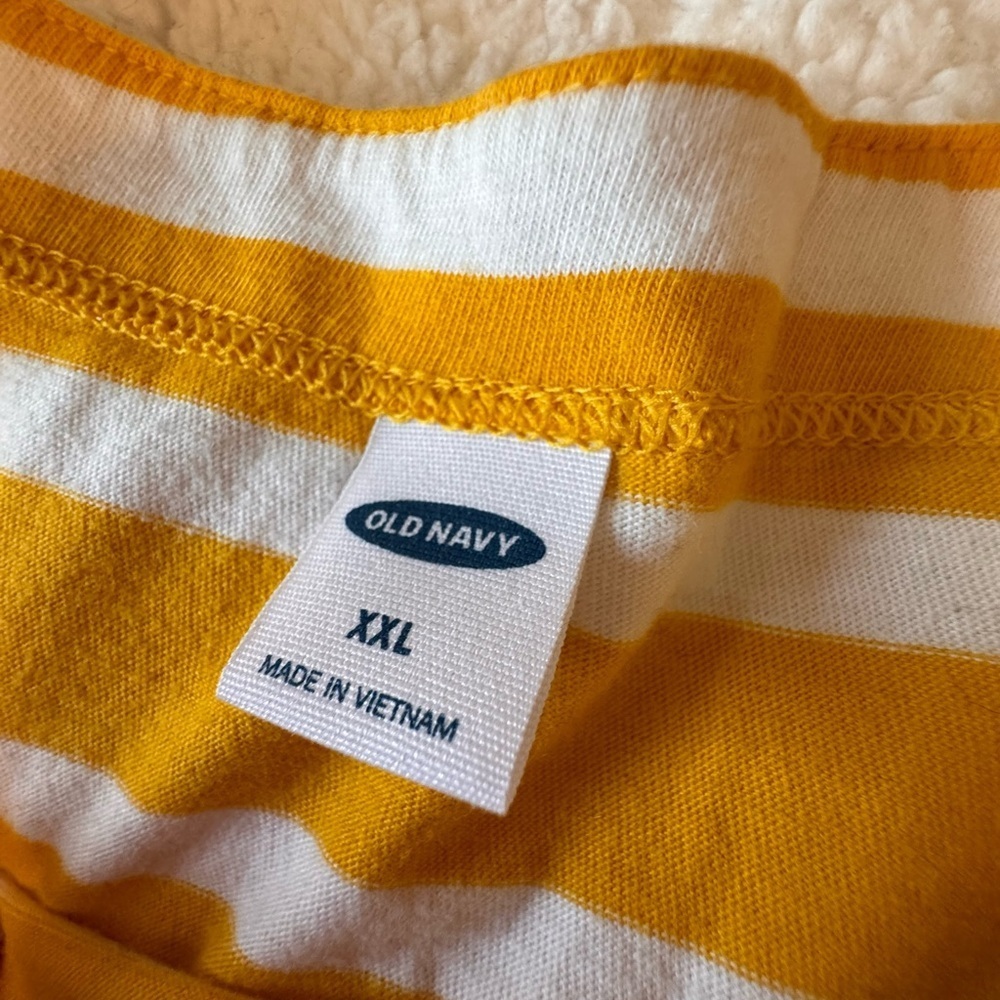 Old Navy Yellow and White Striped Top - Picture 2 of 2